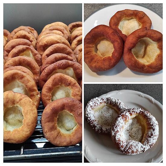 Wir backen Kücheln sowie zwei Nudelgerichte